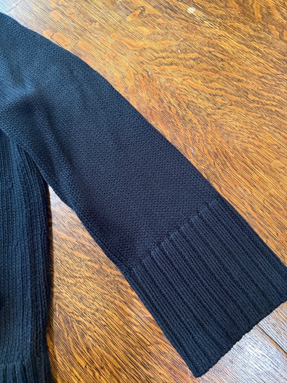 Womens Black Crewneck Cotton Sweater - Picture 4 of 5